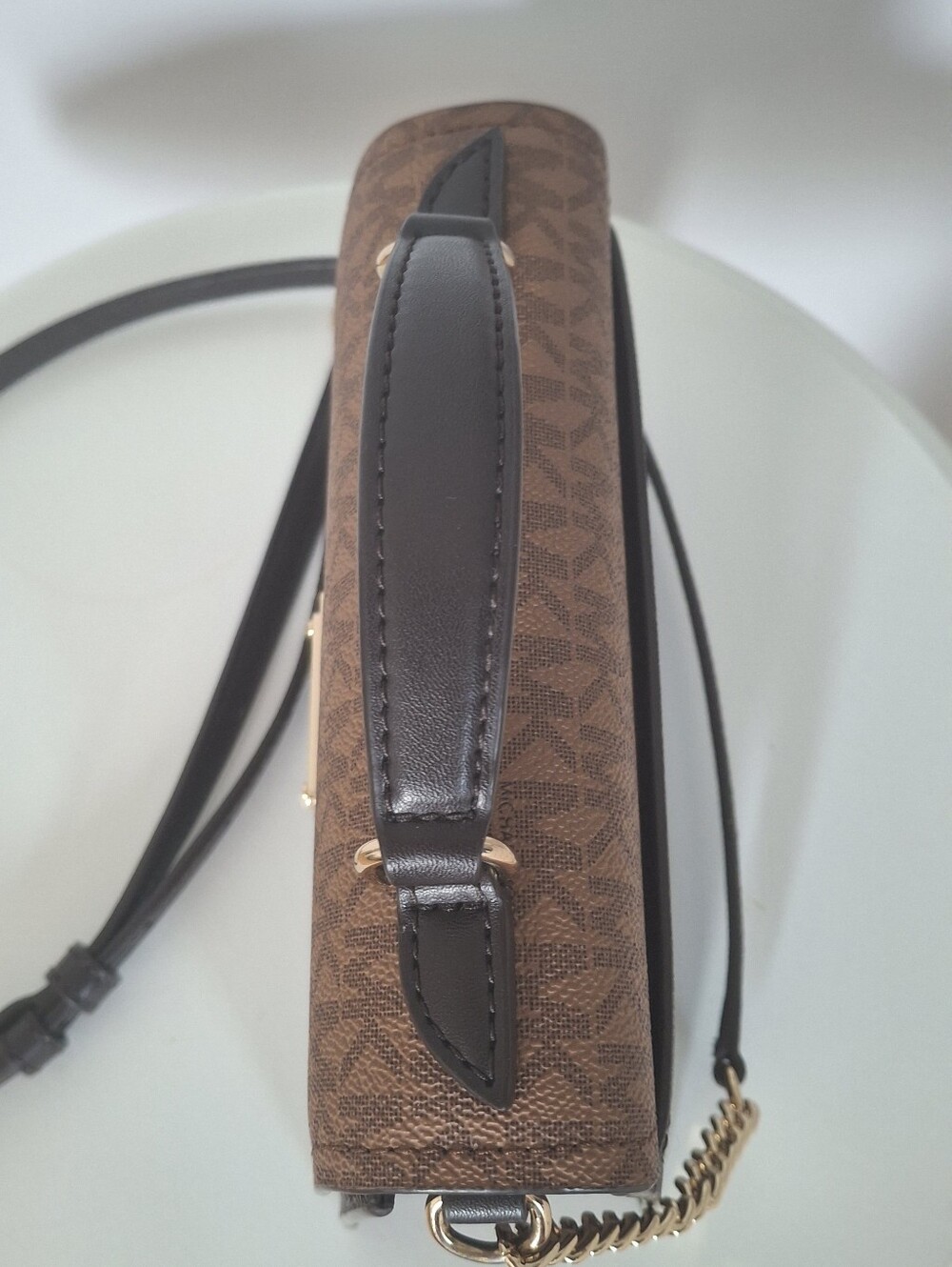 Michael Kors Grace Medium Envelope MK Signature Monogram Top Handle Crossbody - Picture 4 of 14